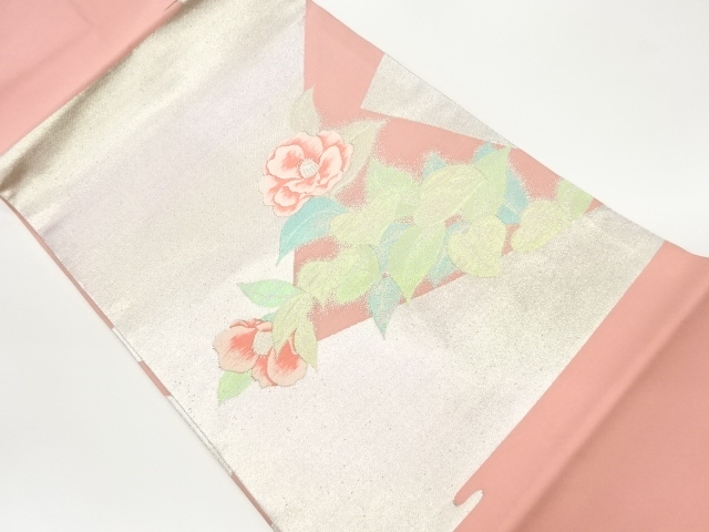 JAPANESE KIMONO / VINTAGE NAGOYA OBI / WOVEN CAMELLIA